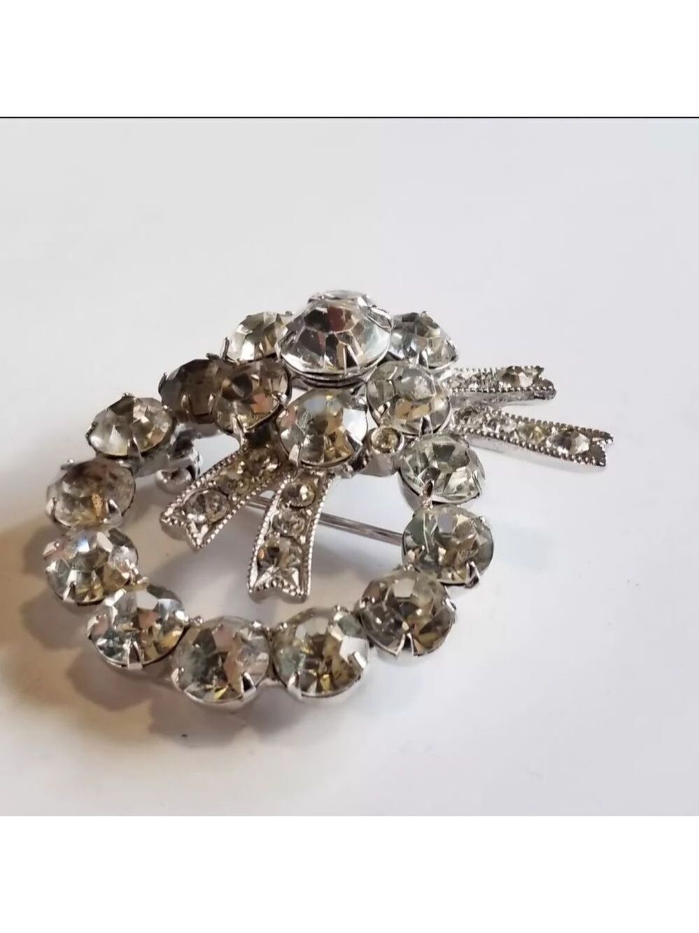 Vintage Eisenberg Ice Brooch Crystal Fashion Brooch 1940-50's - Picture 7 of 10